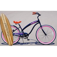 Anti-Rust Aluminum frame  Fito Modena II Alloy Single 1-speed - Black / Pink rims  women's 26" Beach Cruiser Bike Bicycle - B01IAIH7JA
